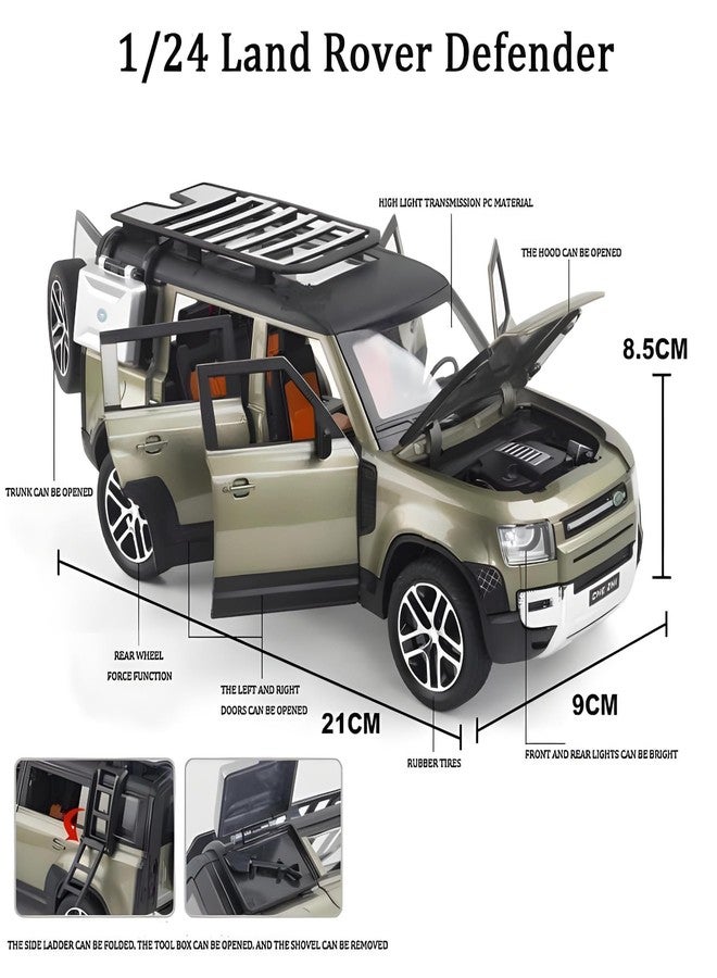 Elecart سيارة لاند روفر ديفندر SUV من إليكارت، بمقياس 1:24، مصنوعة من المعدن المصبوب | سيارة معدنية تعمل بالسحب للخلف مع مؤثرات صوتية وضوئية | لعبة معدنية متينة للأطفال من عمر 3 سنوات فما فوق | قطعة لهواة الجمع (لون عشوائي) (طراز SUV) - Image 2